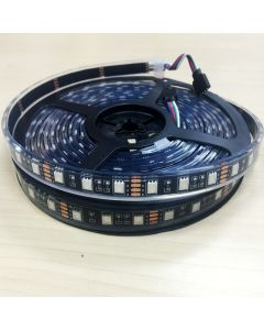 12V DC 16.4Ft Black PCB 5050 IP68 Underwater RGB Flex LED Strip Light