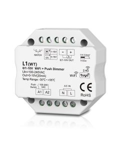 L1 (WT) Skydance Tuya App 100-240V AC 1CH 0/1-10V WiFi RF Push Led Dimmer Controller