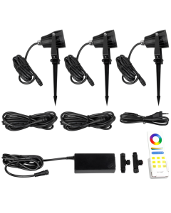MiBoxer Mi.Light FUTC08A 6W RGB+CCT 24Vdc Led Garden Light + Power Cable Kit