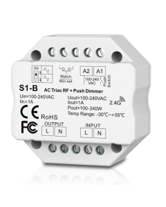 S1-B Skydance 1CH 1.5A RF Push AC Phase-cut Dimmer