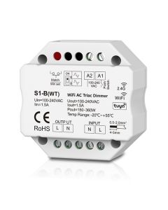 S1-B (WT) Tuya App 1CH 1.5A WiFi RF Push AC Phase-cut Led Dimmer Skydance Controller